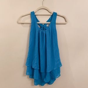 Blue Ruffle Top Size S